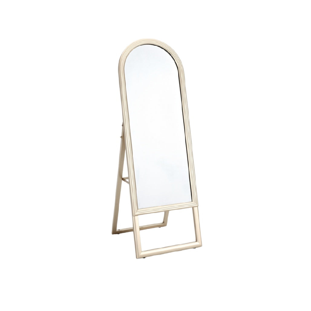 Elegant Arched Full-Length Standing Mirror with Sleek Metal Frame
